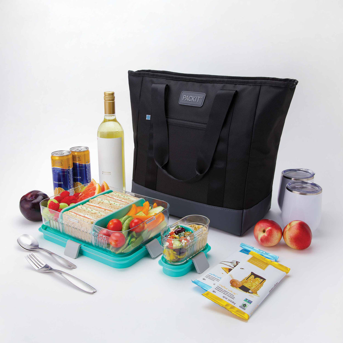 freezable-carry-tote-j3 freezable-carry-tote-black-gray-food-combo-angled.jpg