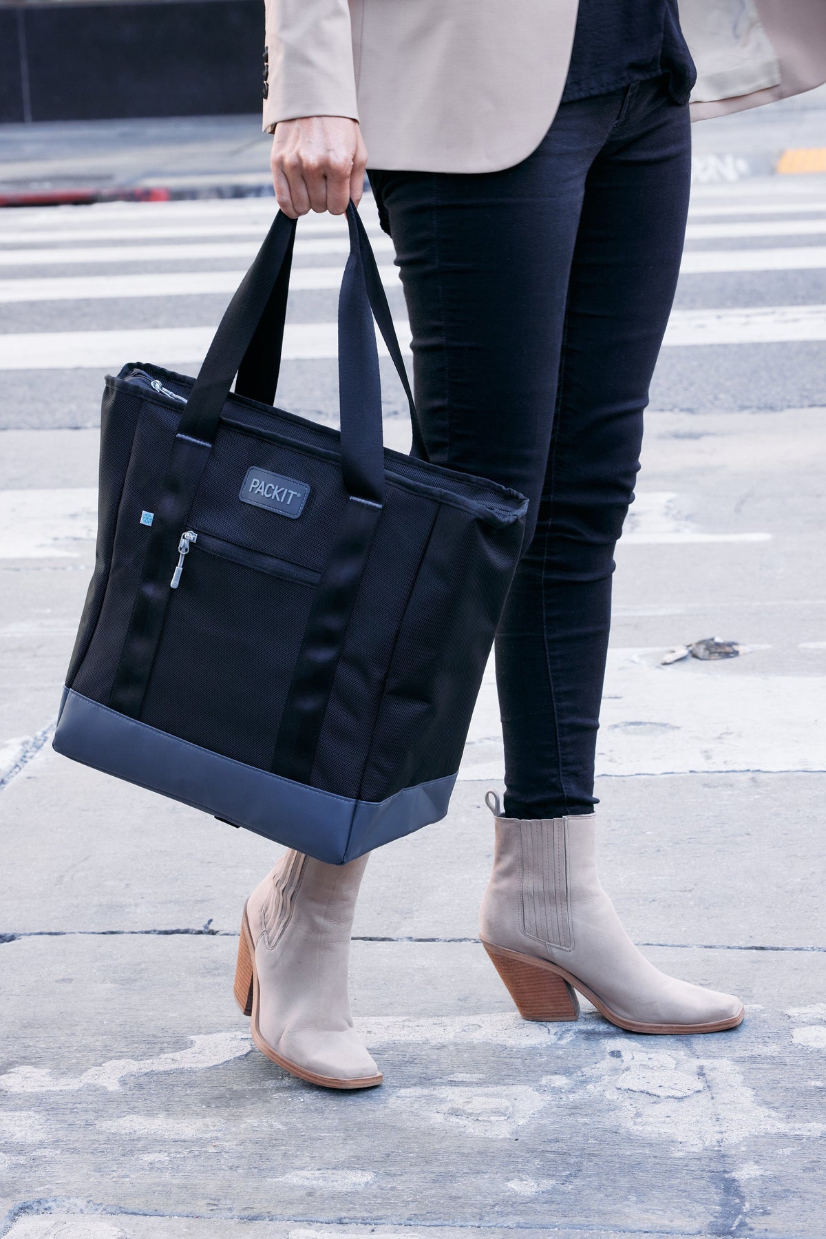 freezable-carry-tote-j3 freezable-carry-tote-black-gray-lifestyle-city-bag-only.jpg