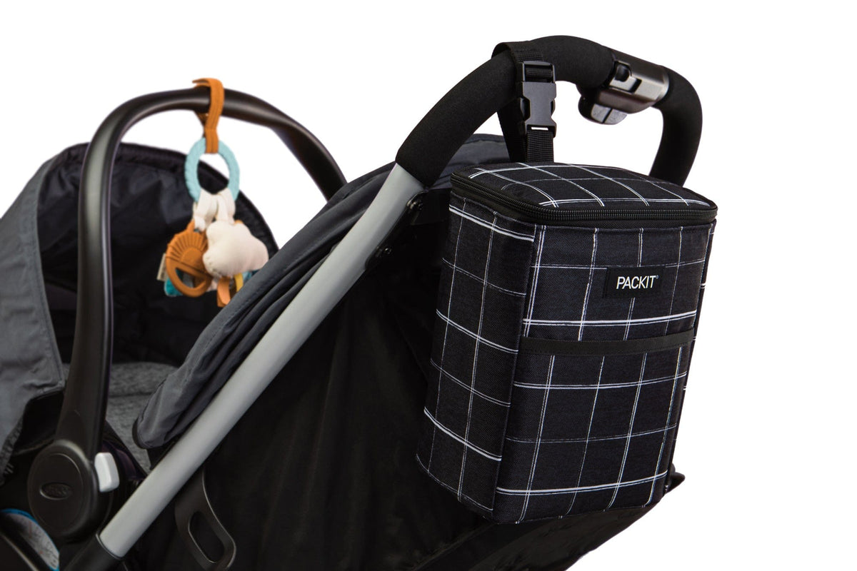freezable-double-baby-bottle-bag-z4 freezable-double-baby-bottle-bag-black-grid-lifestyle-stroller.jpg
