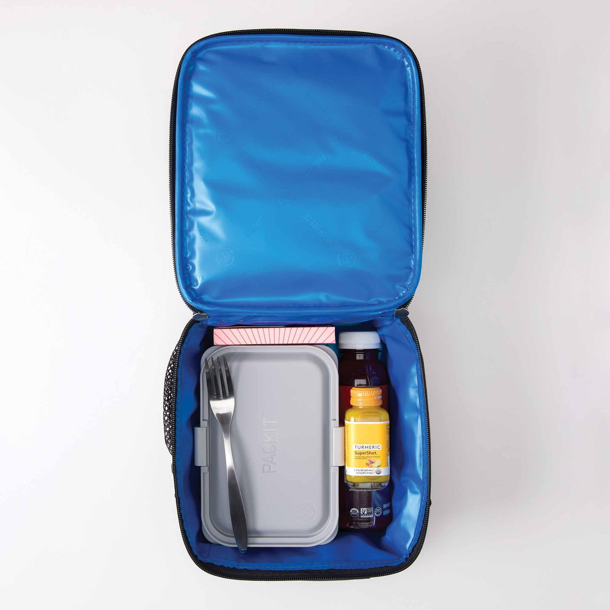 freezable-upright-lunch-box-u1 freezable-upright-lunch-box-black-gray-top-view-with-food.jpg